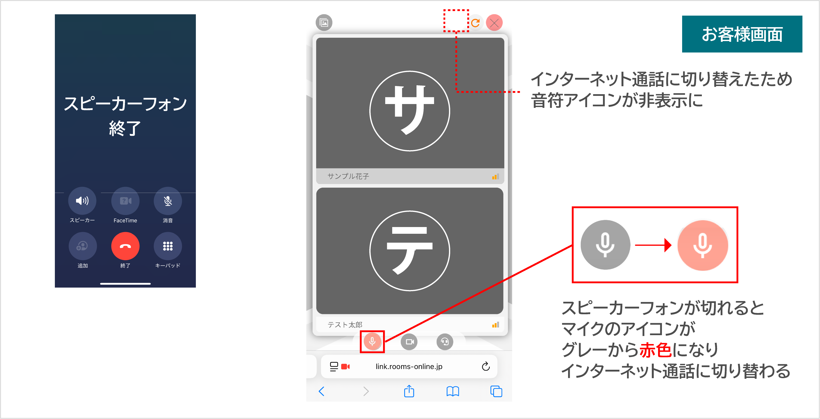 よくある質問】お客様(ゲスト)がスマホで通話しながらROOMSに繋ぐ方法を教えてください。 – ROOMS